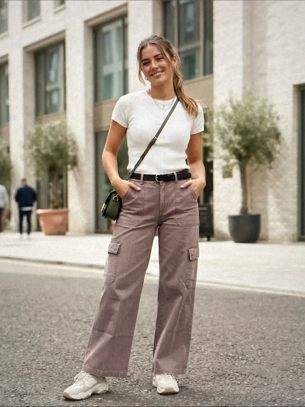 wild fable Wide-Leg Cargo Pants in Mauve
